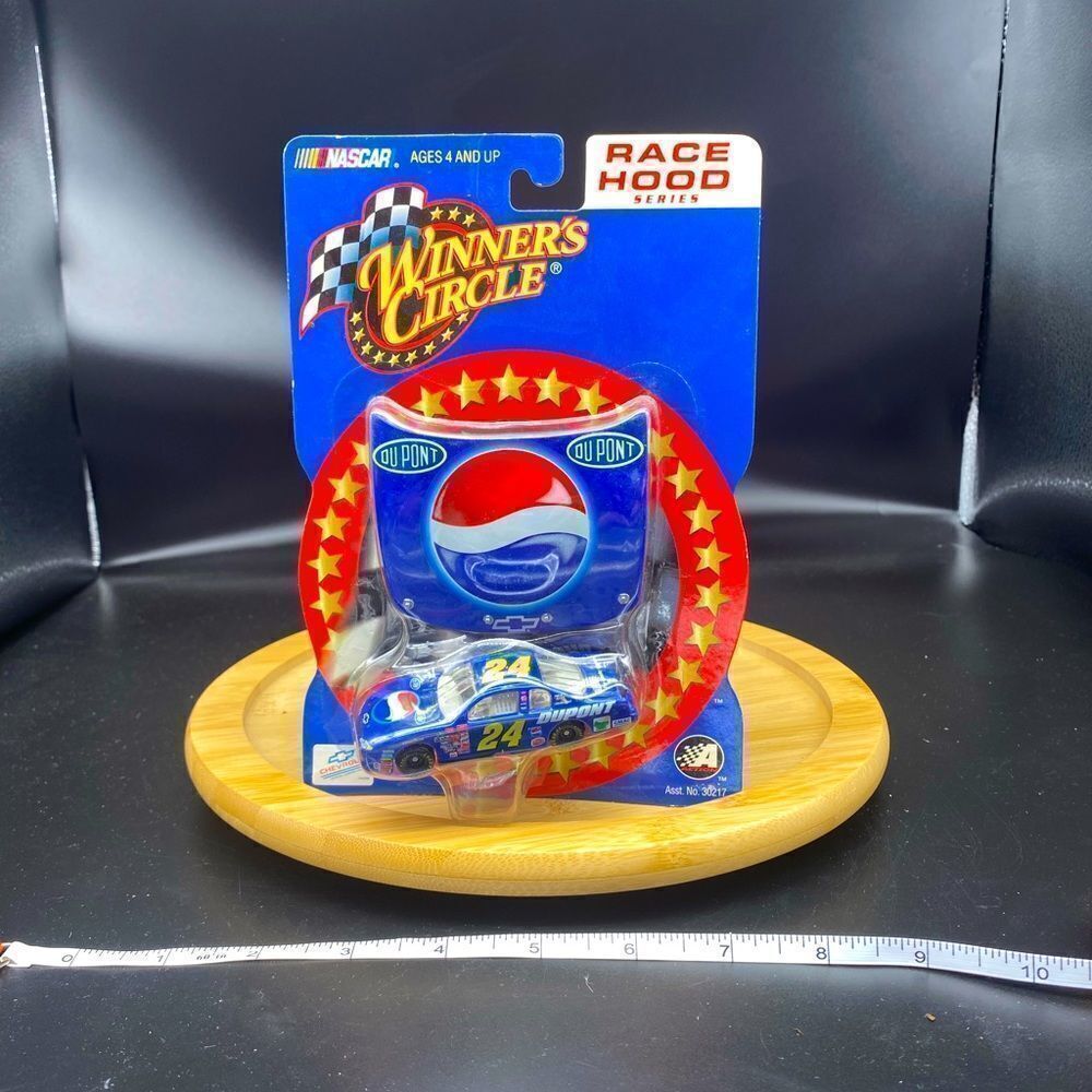NASCAR 1:64 scale #24 Jeff Gordon car NIOB with race hood in mint condition